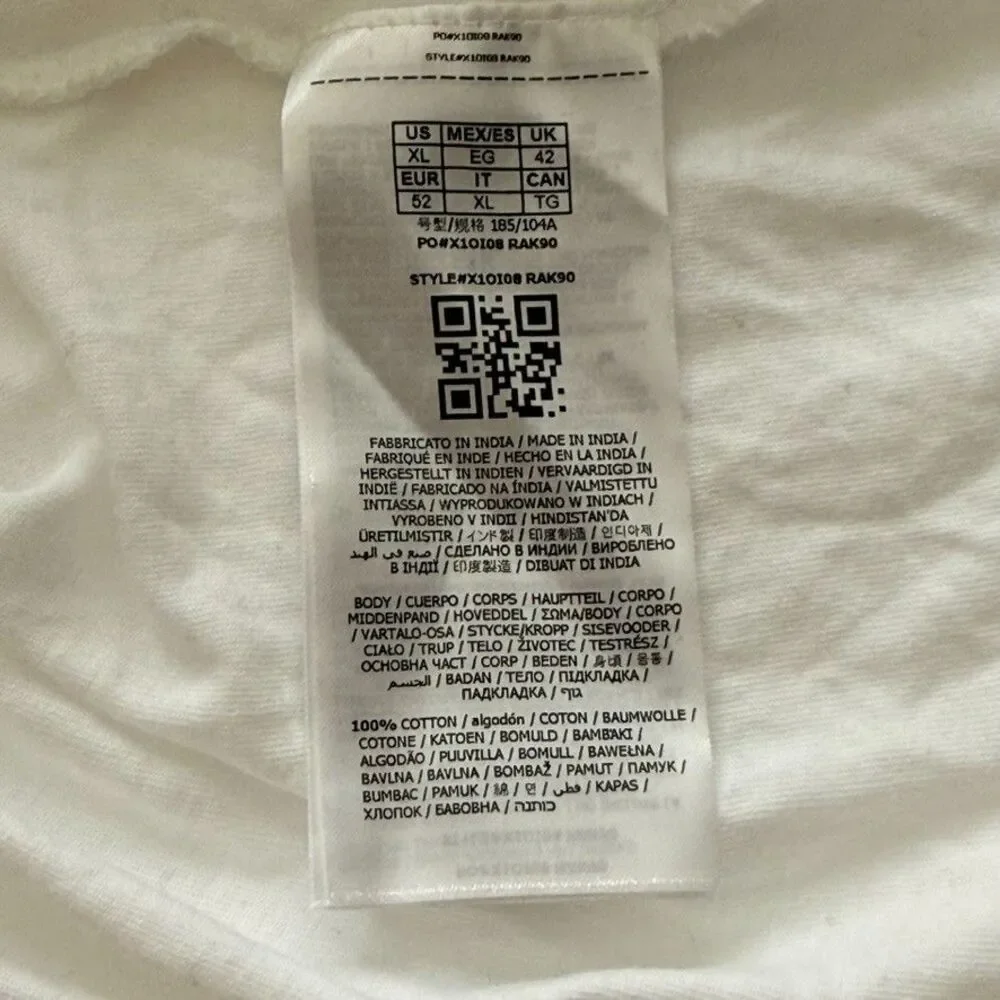 Guess Los Angeles Colorblock T-Shirt Mens XL Beige White Embroidered Logo - Picture 9 of 10